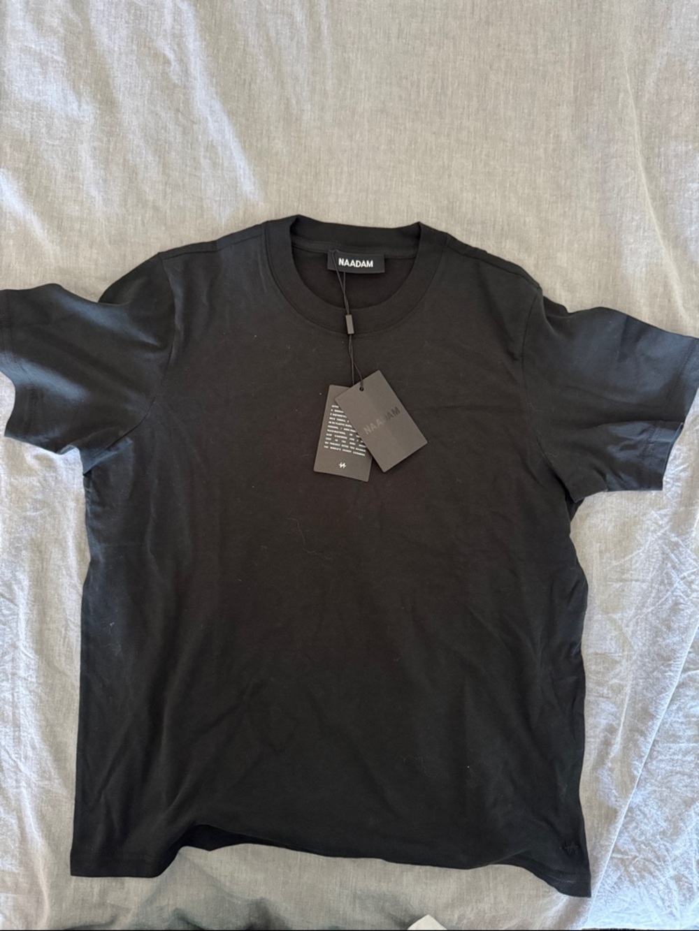 NAADAM Black Crewneck Short Sleeve T-Shirt